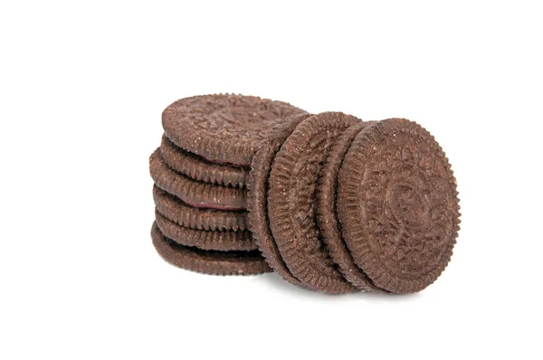 Soubory Cookie Izolované Bílém Chutné Lahodný — Stock fotografie