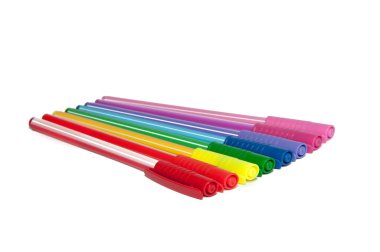 renkli izole kalem veya işaretleri beyaz