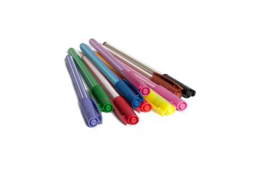 renkli izole kalem veya işaretleri beyaz