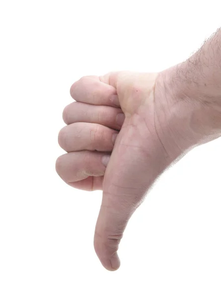 Mão Com Dedo Isolado Branco — Fotografia de Stock
