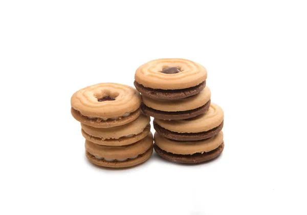 Soubory Cookie Izolovaných Bílém Pozadí — Stock fotografie