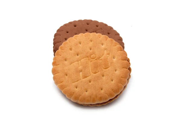 Biscoitos isolados no branco. delicioso saboroso . — Fotografia de Stock