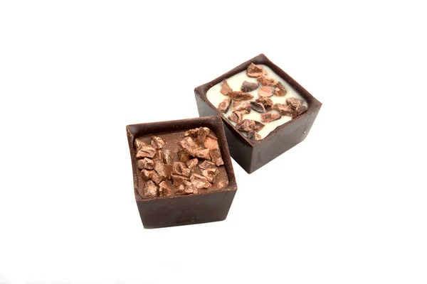 Шоколадные Конфеты Изолированные Белом — стоковое фото