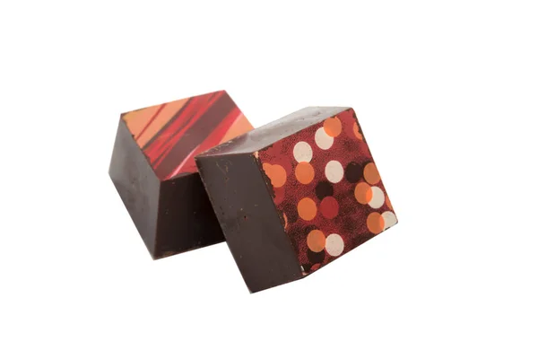 Exklusive Kollektion Schokolade Bonbons Isoliert Auf Der Weißen — Stockfoto