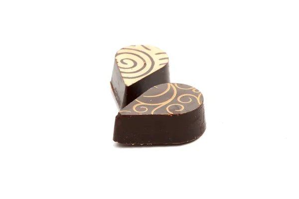 Coleção exclusiva doces de chocolate isolados no branco — Fotografia de Stock