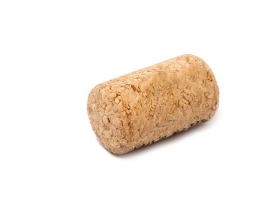 Şarap cork üzerinde beyaz izole