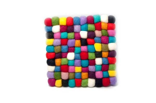 Kleurrijk Vilt Gedroogde Textiel Ballen — Stockfoto