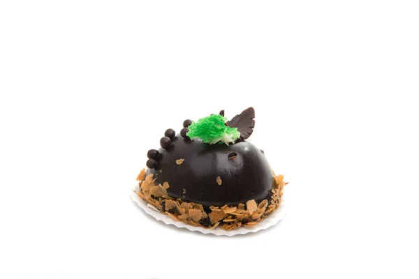 Шоколадный Эксклюзивный Десертный Торт Изолирован Белом — стоковое фото