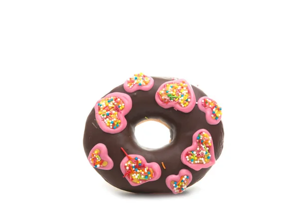 Donut Sobremesa Exclusivo Chocolate Isolado Branco — Fotografia de Stock