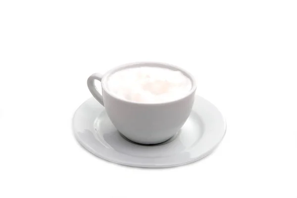Белая Чашка Капучино Белом Фоне — стоковое фото