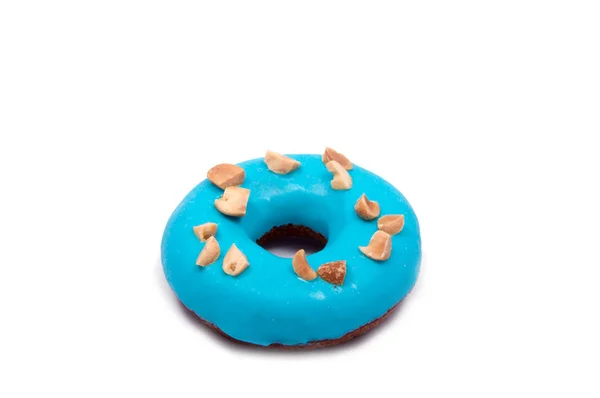 Chocolate blue exclusive dessert donut isolated on the white