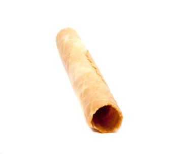 Beyaz arkaplanda izole edilmiş waffle ruloları