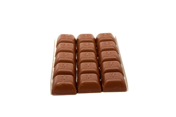 Tasty Chocolate Squares White — Stock Photo, Image