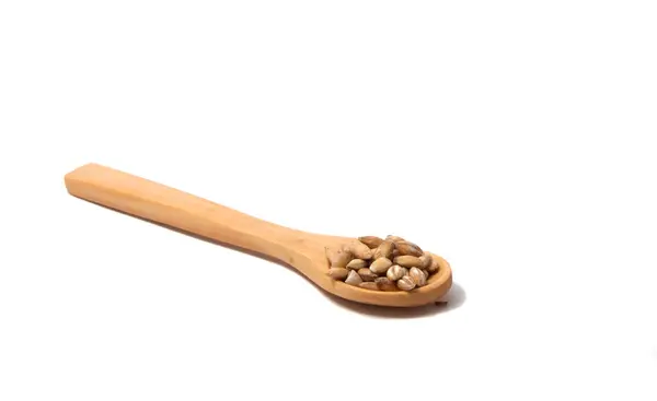 Wooden Spoon Grain White — Stock Photo, Image