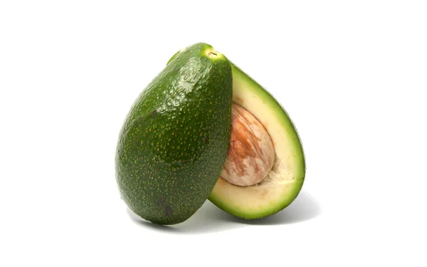 Avocado Frutta Verde Esotico Isolato Nel Bianco — Foto Stock