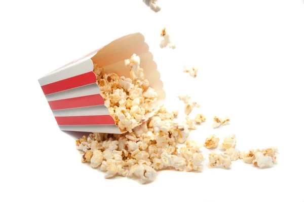 Popcorn Jídlo Pro Kino Rozevíracím Seznamu Barva Bílé — Stock fotografie