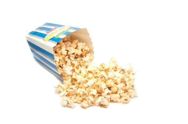 Popcorn Jídlo Pro Cinema Bílé — Stock fotografie