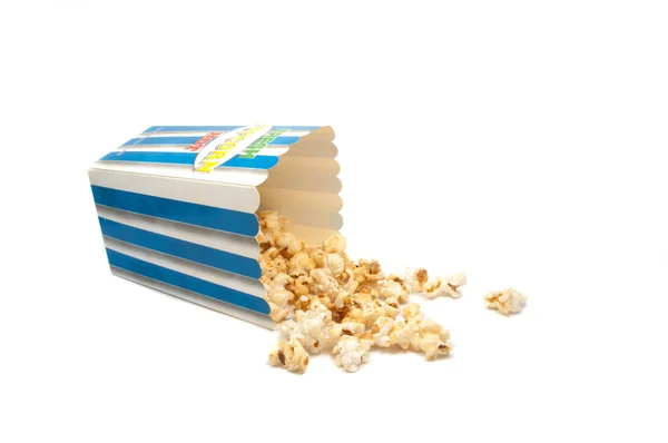 Popcorn Est Nourriture Pour Cinéma Sur Blanc — Photo