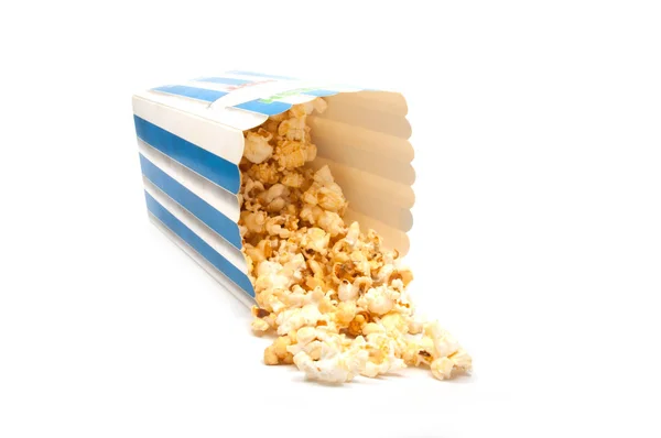 Popcorn Est Nourriture Pour Cinéma Sur Blanc — Photo