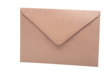 üzerinde beyaz izole kahverengi mektup