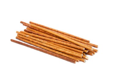 Tuzlu sopa ekmek snack üzerinde beyaz izole 