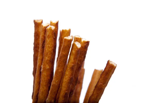 Αλμυρά Sticks Ψωμί Σνακ Που Απομονώνονται Λευκό — Φωτογραφία Αρχείου