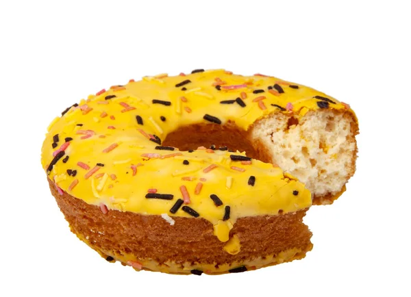 Yummy yellow donut isolated on the white — Stock Photo, Image
