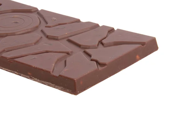 Melkchocolade met noten geïsoleerd op de witte — Stockfoto
