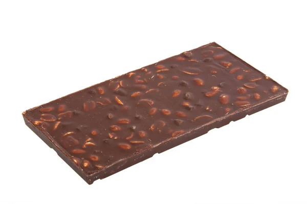 Melkchocolade met noten geïsoleerd op de witte — Stockfoto