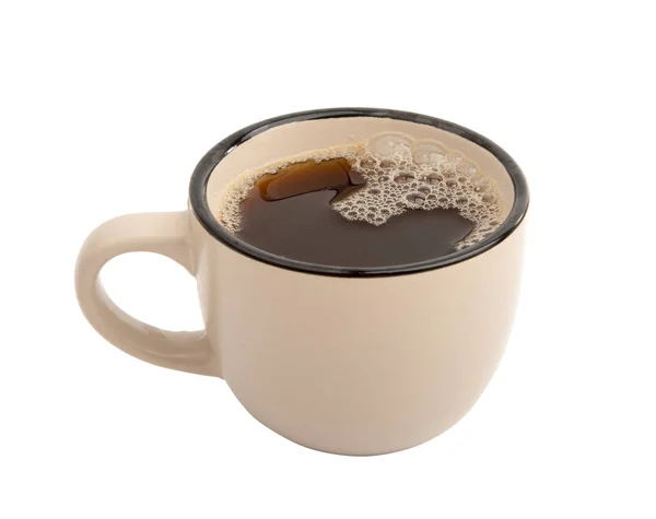 En kopp kaffe isolerad på det vita. God frukost. — Stockfoto