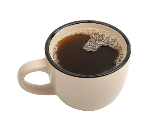 En kopp kaffe isolerad på det vita. God frukost. — Stockfoto