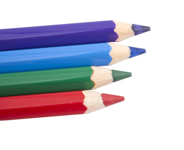 Lápices multicolor aislados en el blanco —  Fotos de Stock