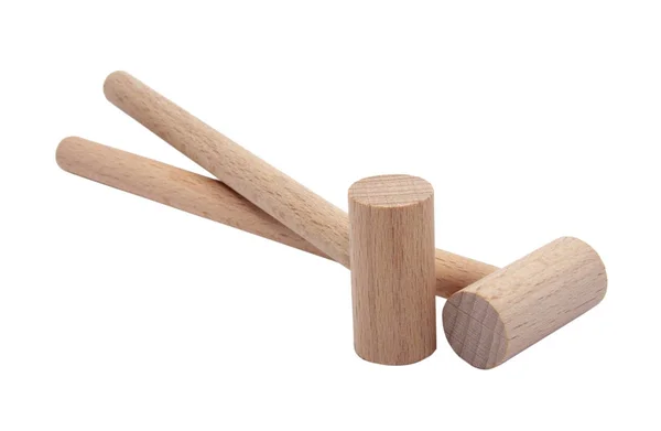 Drewniane Pałeczki Perkusyjne Izolowane Białym — Zdjęcie stockowe