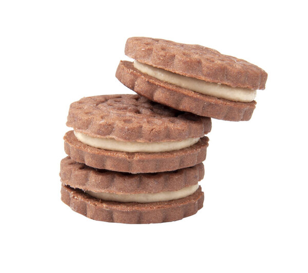 печенье печенье со сливками изолированы на белом
