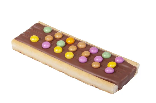 Snack Chocolate Con Gotas Colores Dragee Aislado Blanco —  Fotos de Stock