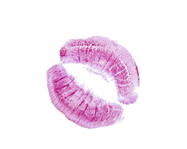 Mooie Lippen Spoor Geïsoleerd Witte — Stockfoto