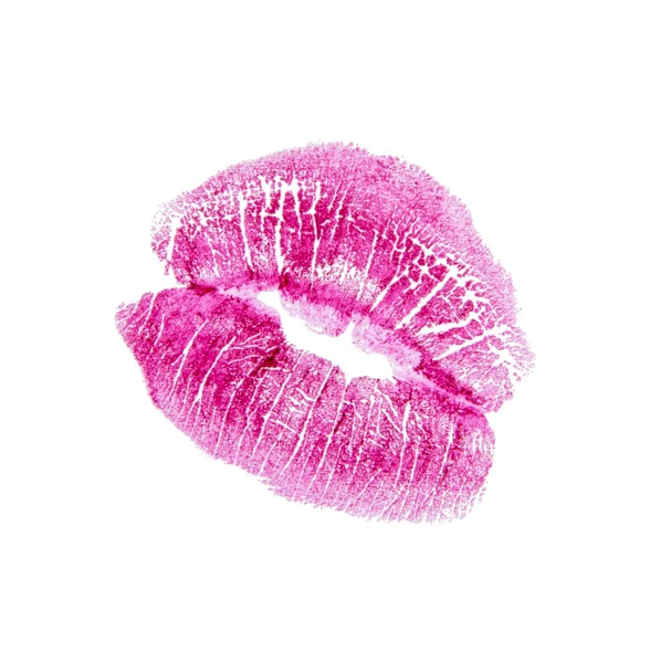 Sexy Rot Rosa Lippen Spur Isoliert Auf Der Weißen — Stockfoto