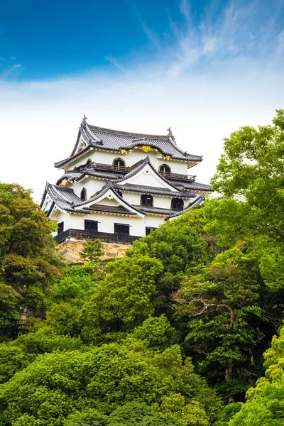 Hikone-Jo Japanese Castle Keep Trees Blue Sky