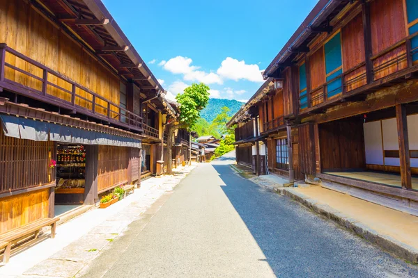 H Nakasendo Tsumago pusty Main Street sklepy — Zdjęcie stockowe