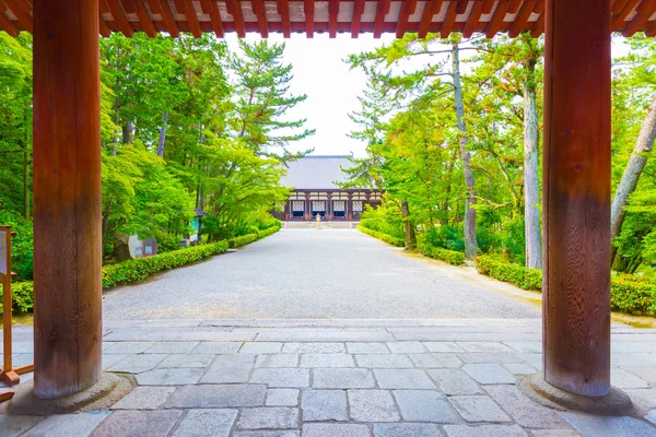Toshodai-Ji Temple вхід стовпи шлях Nara H — стокове фото