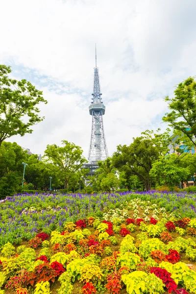 Nagoya Tv Tower cama flores centro Park — Fotografia de Stock