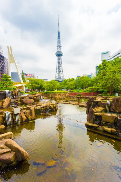 Nagoya Tv torre lagoa Rock Garden City Center Park — Fotografia de Stock