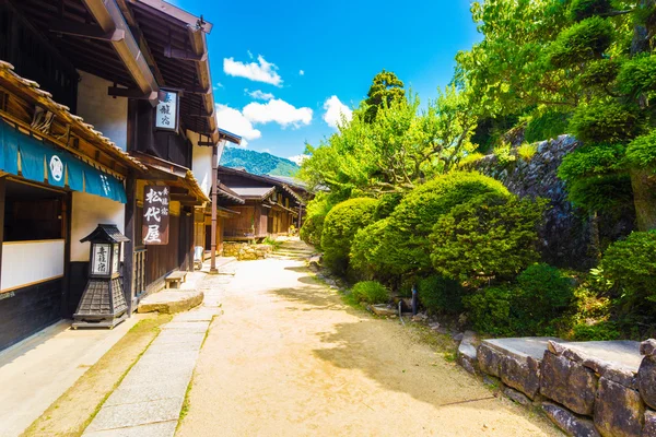 Desa Nakasendo Tsumago Tanah Jalan Kayu Rumah H — Stok Foto