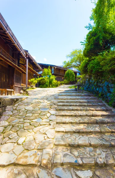 Nakasendo Tsumago Village Rustic Stone Alley V — ストック写真