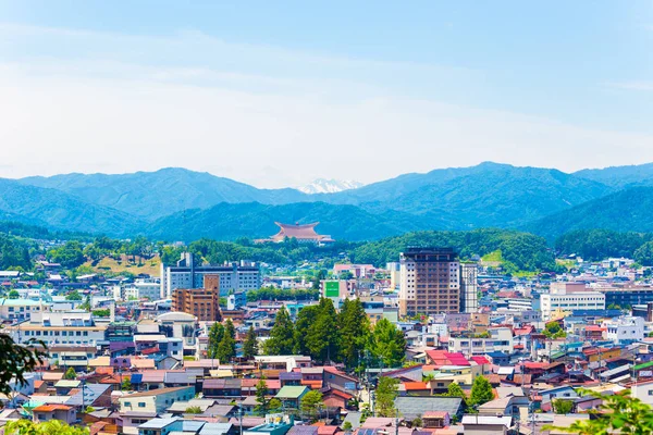 Takayama City Landscape Snow-Capped Mountain H — Stock Photo, Image