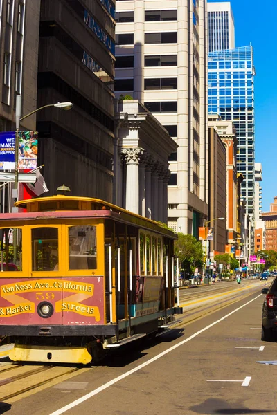 San Francisco Cable Car Downtown California St — Stock Photo, Image