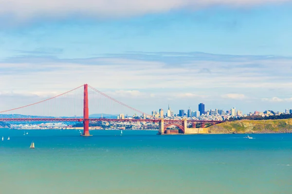 San Francisco City Golden Gate Bridge Vista Distante — Fotografia de Stock