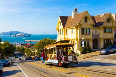 Doğal görünümü Alcatraz teleferik Victorian House Sf