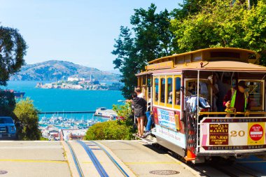SF kablo araba Hyde St Crest Hill View Alcatraz H