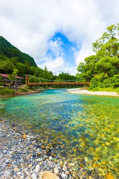 Kamikochi Kappa Bridge Azusa River Morning V — Stock Photo, Image